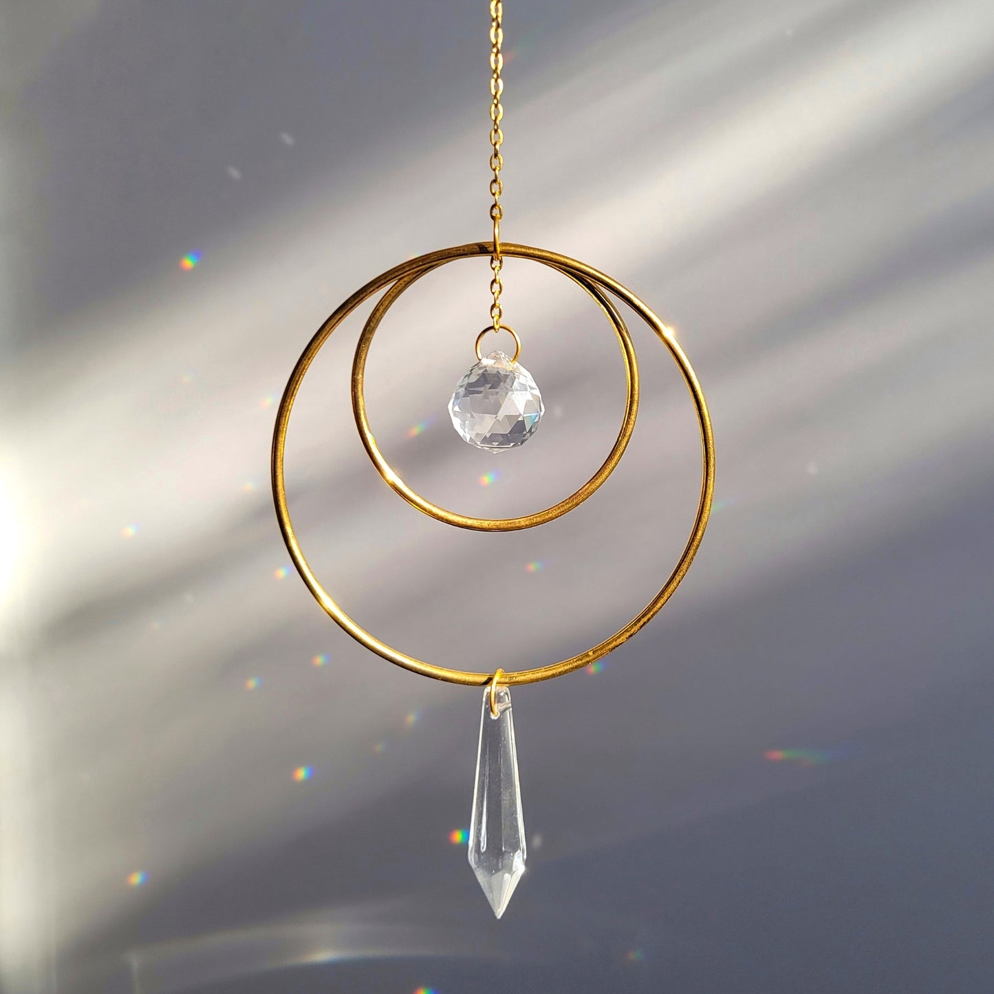 Harvest Moon Double Hoop Suncatcher