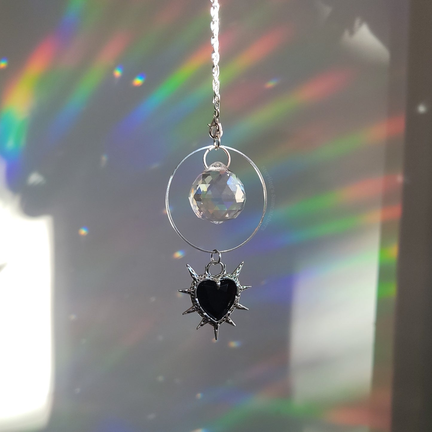 Cyber Heart Rearview Mirror Suncatcher