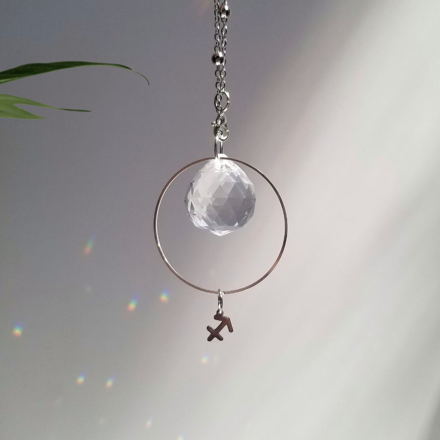 Sagittarius Rearview Mirror Suncatcher In Silver