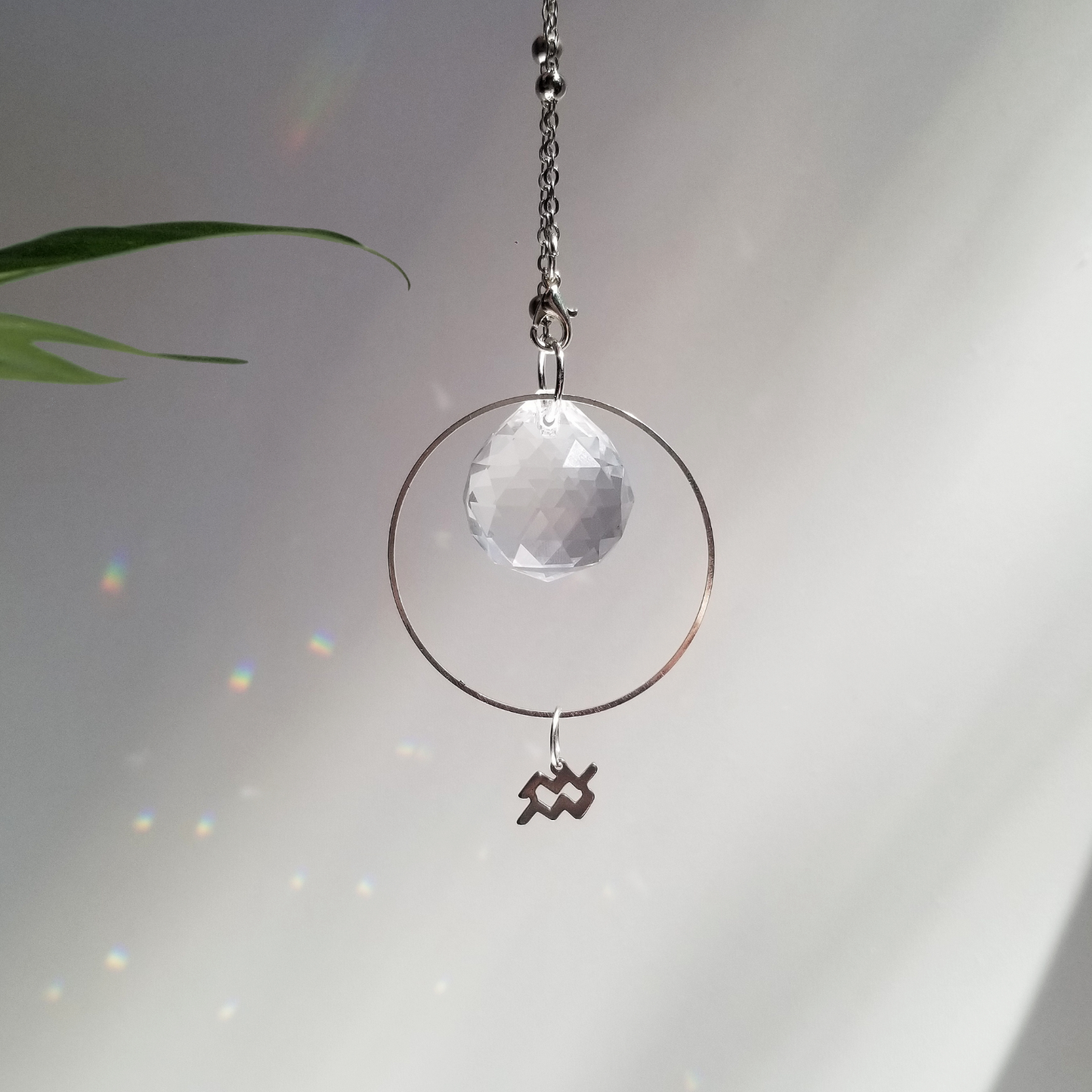 Aquarius Rearview Mirror Suncatcher In Silver