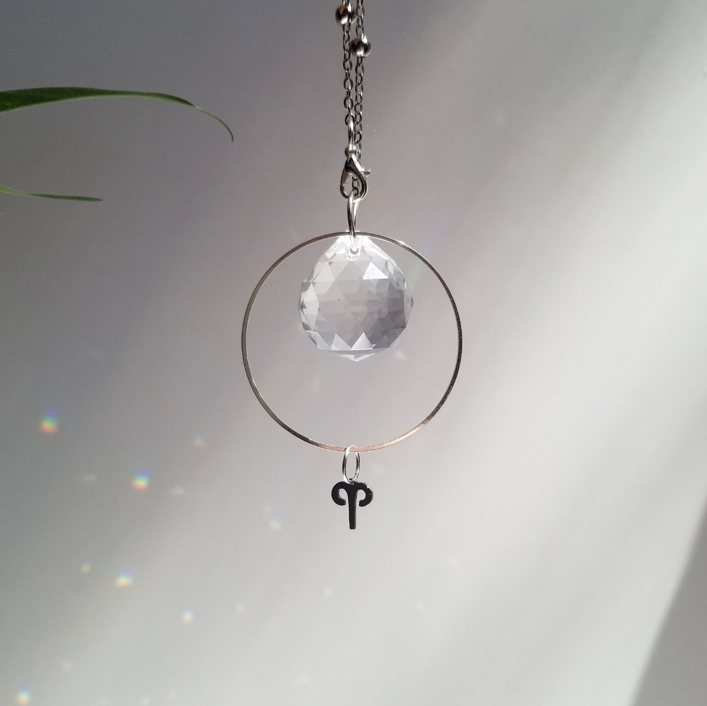 Aries Rearview Mirror Suncatcher In Silver