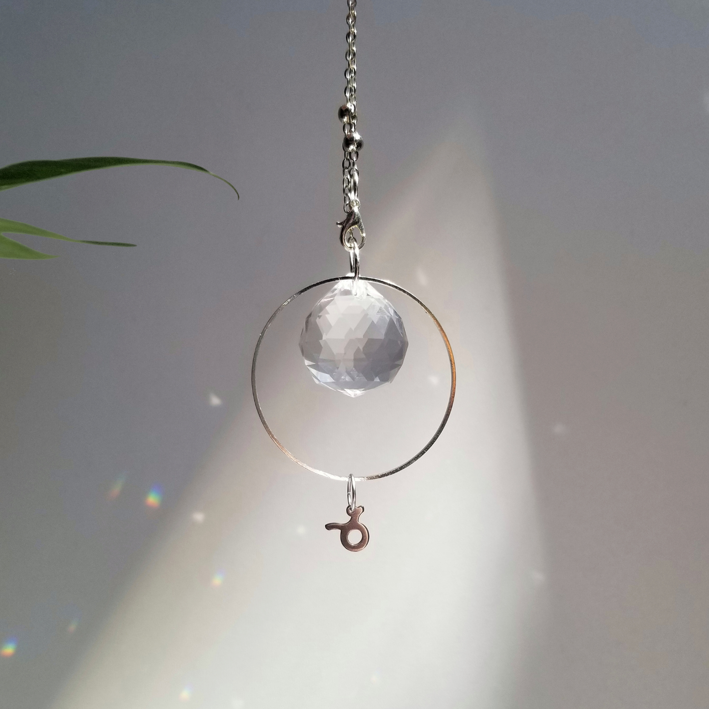 Taurus Rearview Mirror Suncatcher In Silver