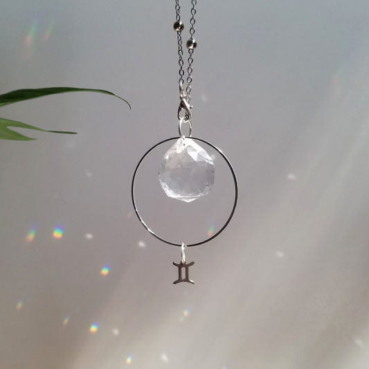 Gemini Rearview Mirror Suncatcher In Silver