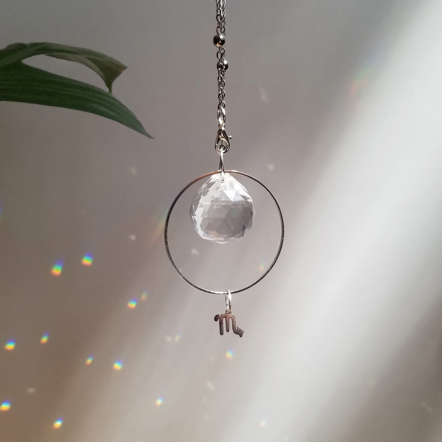 Scorpio Rearview Mirror Suncatcher In Silver