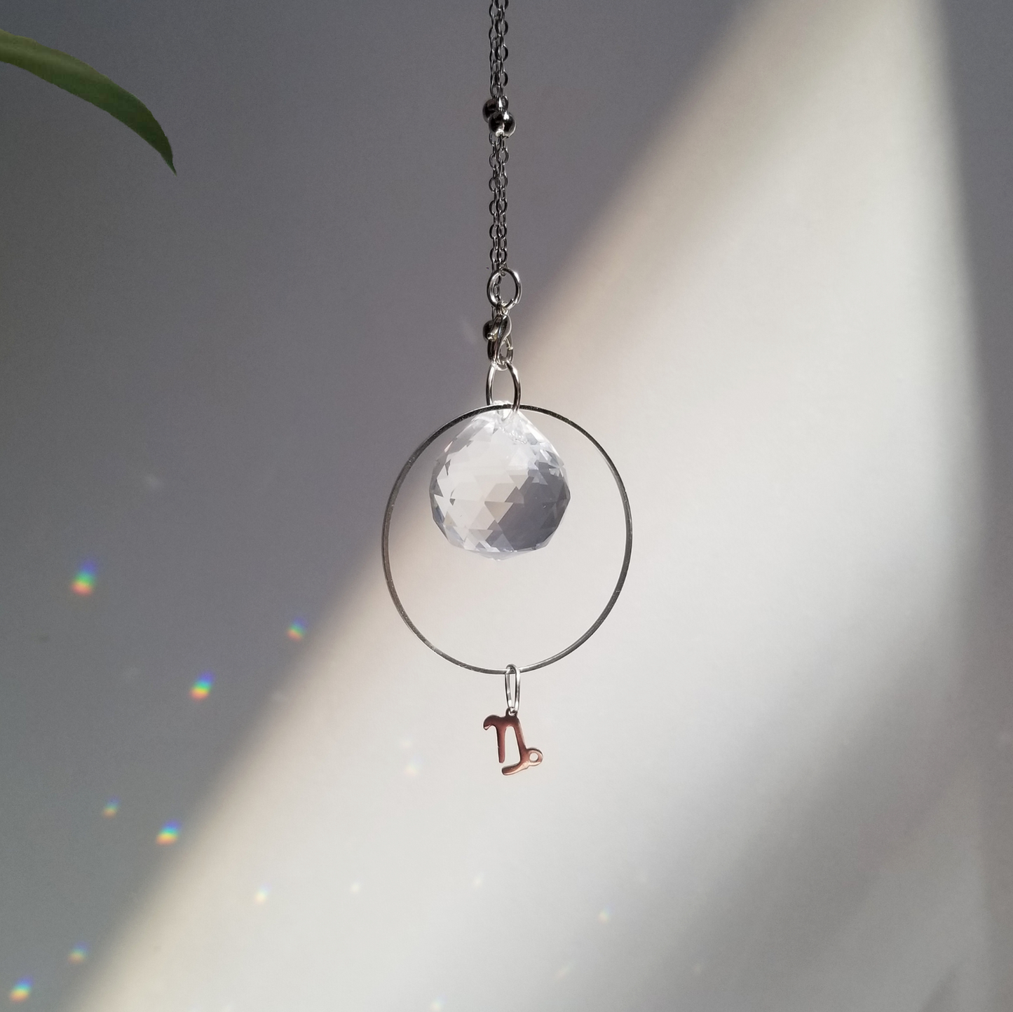 Capricorn Rearview Mirror Suncatcher In Silver