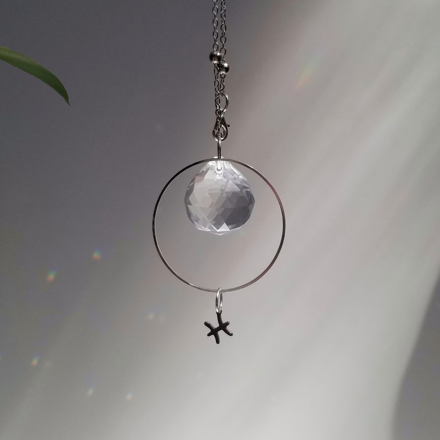 Pisces Rearview Mirror Suncatcher In Silver