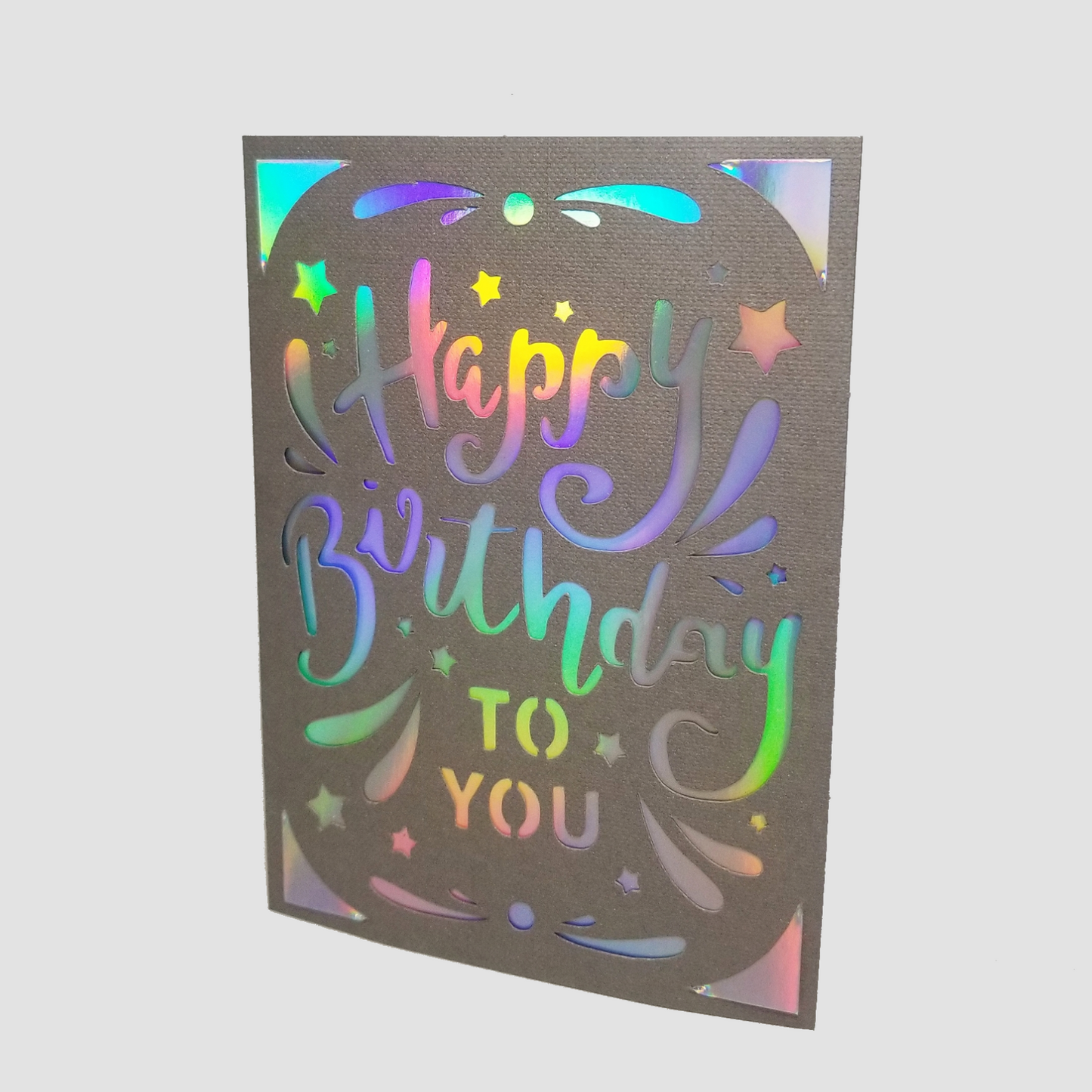 Holographic Cut Out Birthday Card