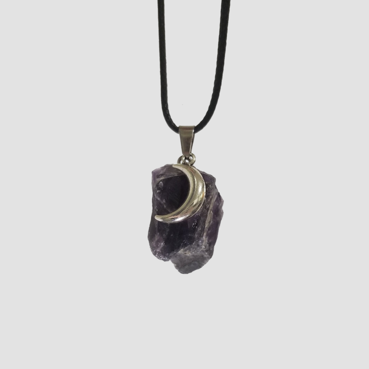 Moon Necklace Featuring Genuine Amethyst