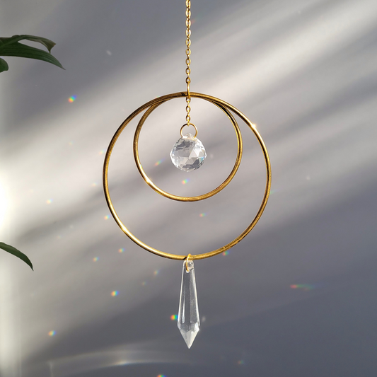 Harvest Moon Double Hoop Suncatcher