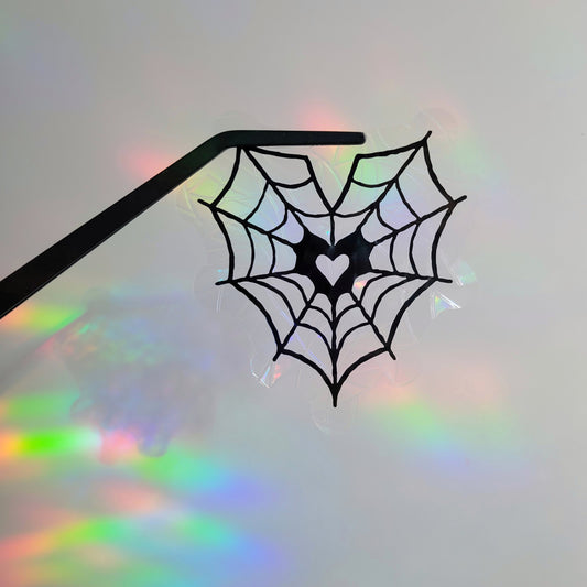 Web Heart Window Cling Suncatcher