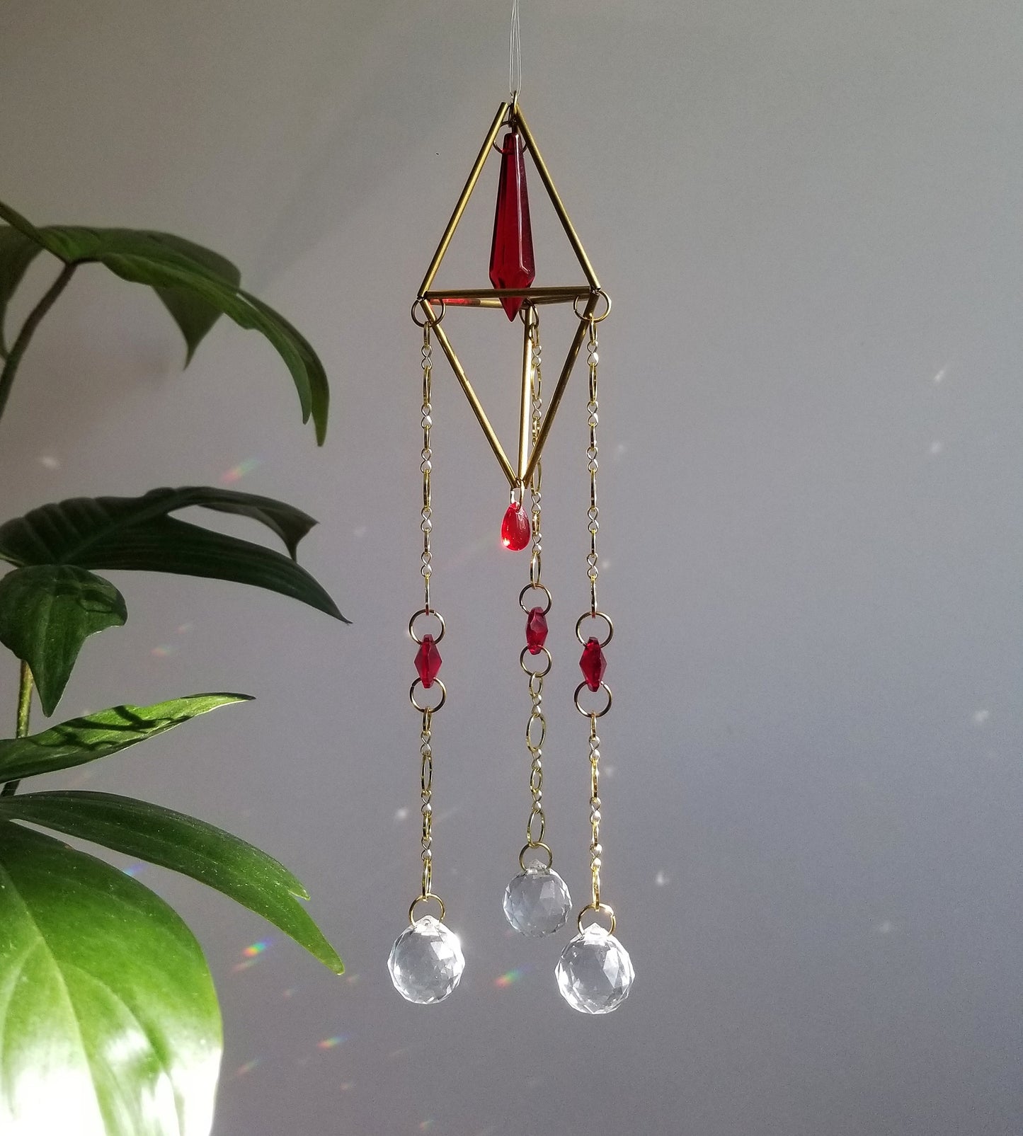 Crimson Death Geometric Suncatcher