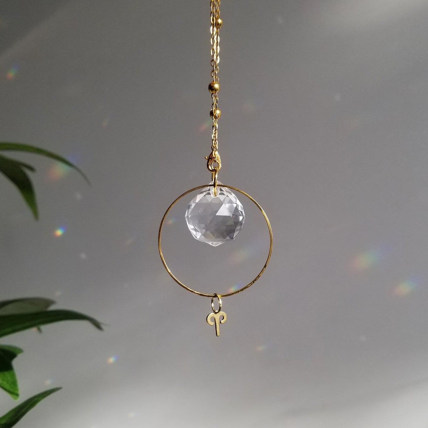 Aries Rearview Mirror Suncatcher In Gold