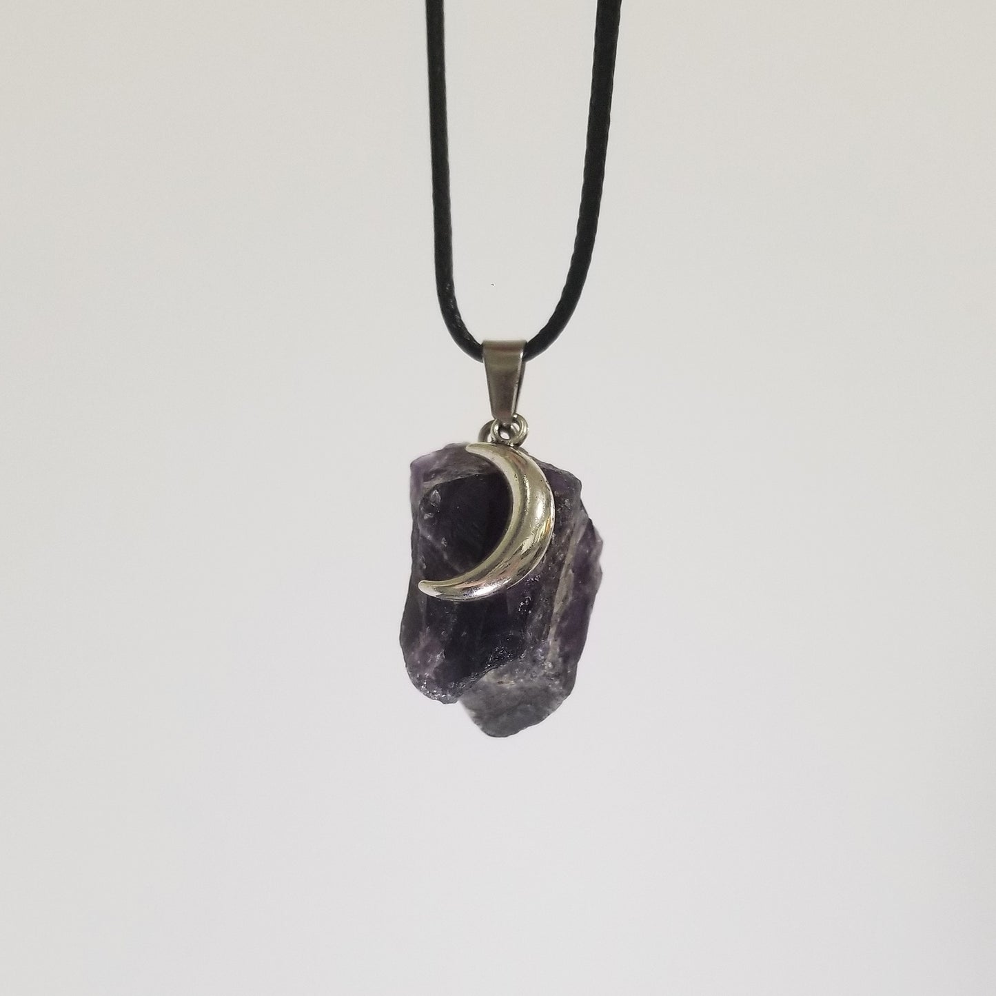 Moon Necklace Featuring Genuine Amethyst