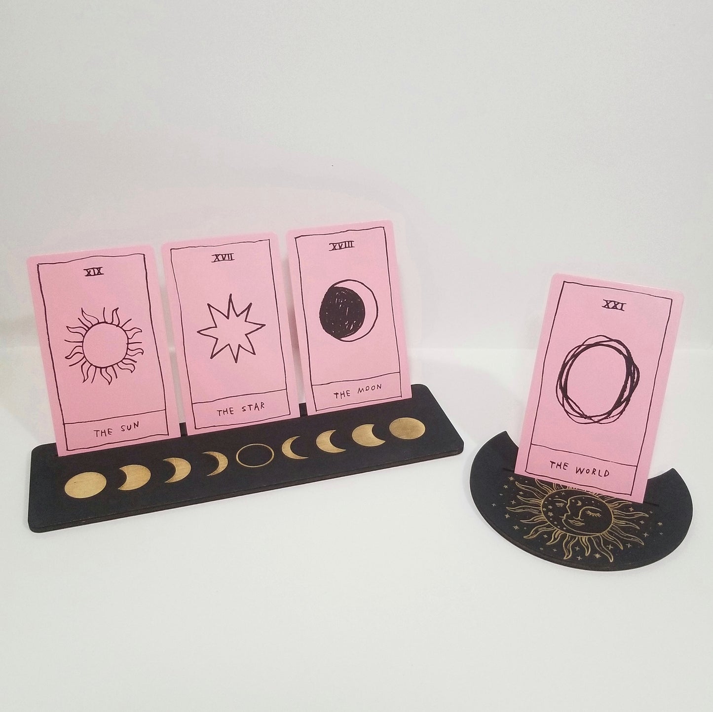 Moon Phase Tarot Card Stand Set