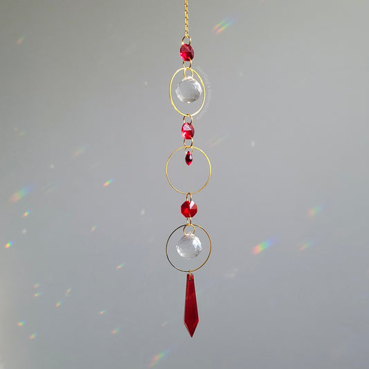 Crimson Drip Long Suncatcher