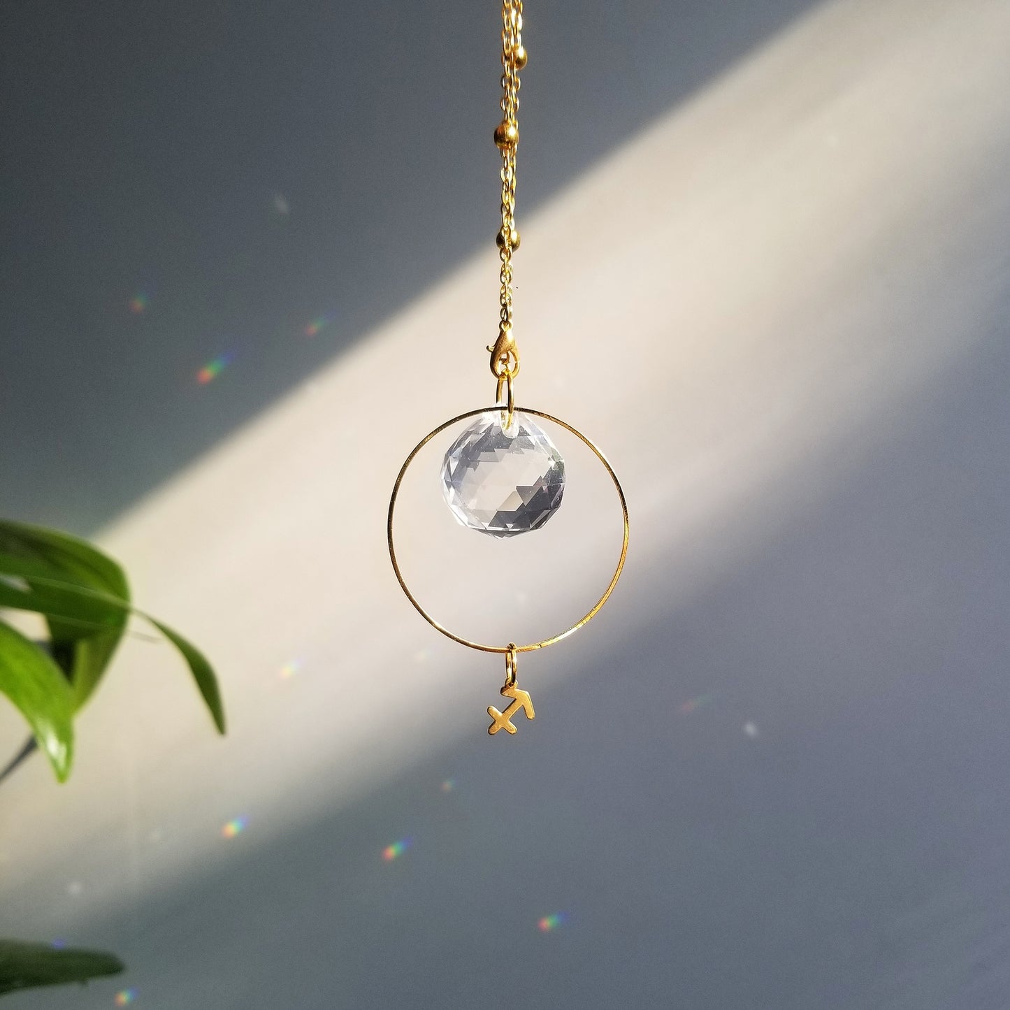 Sagittarius Rearview Mirror Suncatcher In Gold