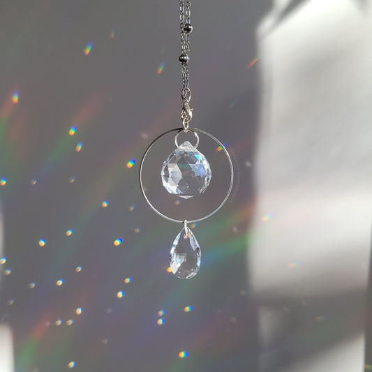 Stevie Rearview Mirror Suncatcher In Silver
