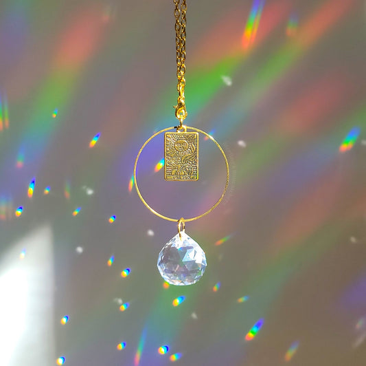 The Sun Tarot Card Rearview Mirror Suncatcher