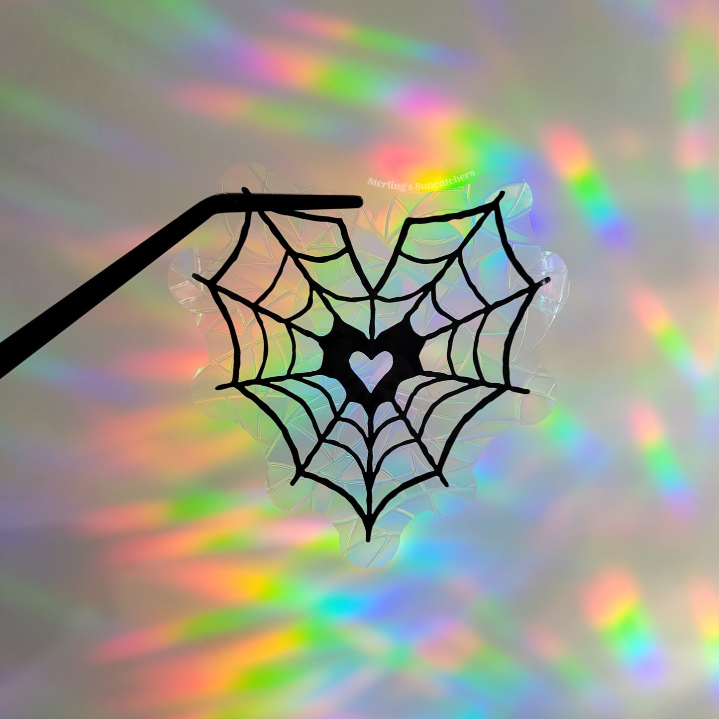 Web Heart Window Cling Suncatcher