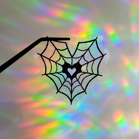 Web Heart Window Cling Suncatcher