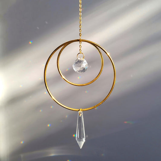 Harvest Moon Double Hoop Suncatcher
