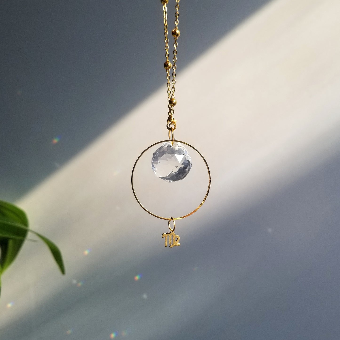 Virgo Rearview Mirror Suncatcher In Gold