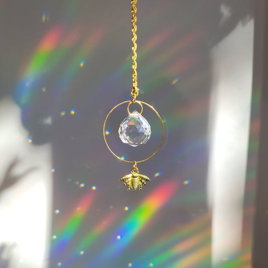 Honeybee Rearview Mirror Suncatcher