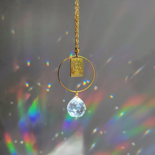The Lovers Tarot Card Rearview Mirror Suncatcher