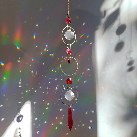 Crimson Drip Long Suncatcher