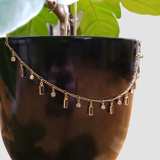 Bottle Green Gemstone Plant Chain