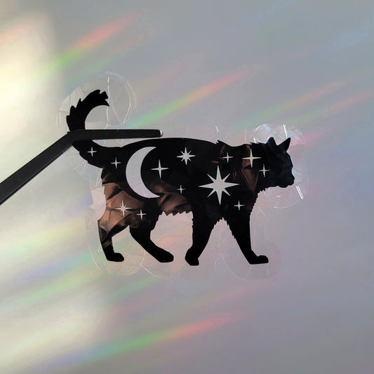 Midnight The Celestial Cat Window Cling Suncatcher