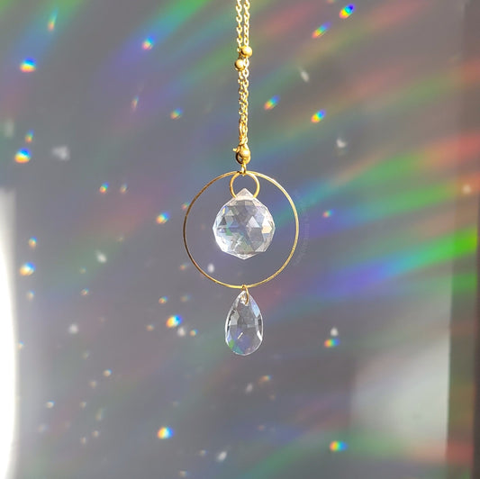 Stevie Rearview Mirror Suncatcher In Gold