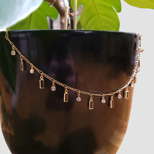 Bottle Green Gemstone Plant Chain