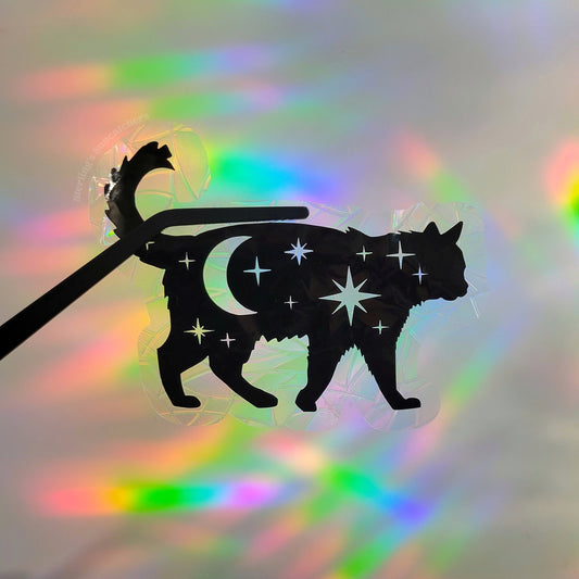 Midnight The Celestial Cat Window Cling Suncatcher
